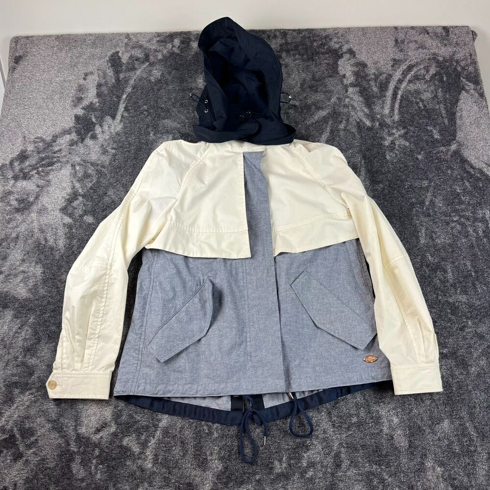 COACH Cropped Festival Jacket Hooded Full Zip Chambray $395 Women's XS NWT*